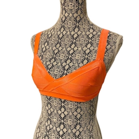 H&M Women's Bandage Bikini Top in Neon Orange│Size US 6 - Picture 10 of 14